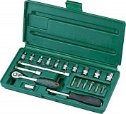 Набор торцевых головок (1/4"DR; 4-13 мм; 21 предмет) Jonnesway S04H2721S